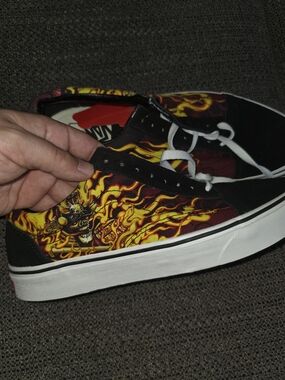 Men's Vans With Flames 10.5